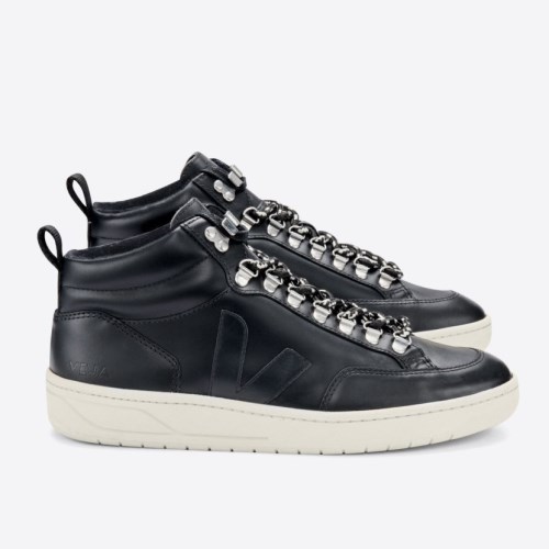 Veja Roraima Leather Mens Trainers Black UK 84786